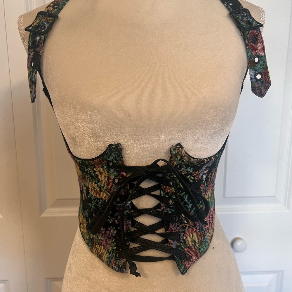 Dolls Kill Multicolor Lace-Up Corset Top - Picture 3 of 11